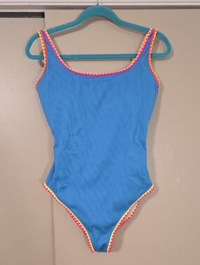 Popvil Ribbed Ladies One Piece Swimsuit Size Large NWT